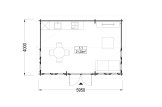 Tuinhuis blokhut DEVON (34 mm), 6x4 m, 24 m² specificatie 1