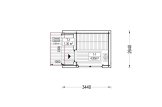 Buitensauna SERENE (34 mm + gevelbekleding), 3.3x2.5 m, 4.95 m² specificatie 1