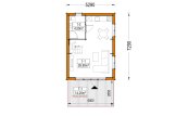 Houten huis KARINA RV (Geïsoleerd, Bbl), 46 m² specificatie 1