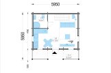 Houten huis LIVINGTON S (Geïsoleerd, 44+44 mm), 50 m² specificatie 1