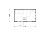 Tuinhuis blokhut WISSOUS (34 mm), 5x3 m, 15 m² specificatie 1