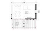 Tuinkantoor PREMIUM (34 mm + gevelbekleding), 5x3 m, 13 m² specificatie 1