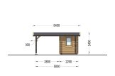 Houten carport 3x6 m met berging 2x6 m specificatie 2