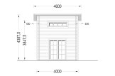 Tuinhuis blokhut met plat dak AVIGNON F (Geïsoleerd, 44+44 mm), 20 m² met 16 m² zolder specificatie 3