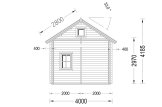 Tuinhuis blokhut AVIGNON S (Geïsoleerd PLUS, 44+44 mm), 20 m² met 16 m² zolder specificatie 5
