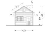 Tuinhuis blokhut AVIGNON S (Geïsoleerd PLUS, 44+44 mm), 20 m² met 16 m² zolder specificatie 3