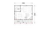 Houten huis LIVINGTON S (44 mm), 50 m² specificatie 1