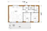 Houten prefab woning BELLA 2 PV (Geïsoleerd, Bbl), 60 m² specificatie 1