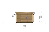 Houten carport MODERN met berging, 8x4 m specificatie 4
