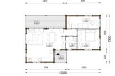 Houten huis ADELE S (Geïsoleerd, 44+44 mm), 60 m² specificatie 1