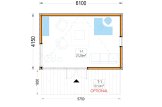 Tuinkantoor PREMIUM S (Geïsoleerd PLUS, 34 mm + gevelbekleding), 6x4 m, 24 m² specificatie 1