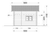 Tuinhuis blokhut AVIGNON S (Geïsoleerd PLUS, 44+44 mm), 20 m² met 16 m² zolder specificatie 6