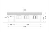 Houten huis HYMER (Geïsoleerd, 44+44 mm), 42 m² met 10 m² veranda specificatie 3