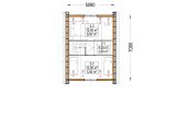 Houten huis KARINA (Geïsoleerd, 34 mm + gevelbekleding), 46 m² specificatie 2