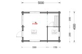 Tuinhuis blokhut AVIGNON S (Geïsoleerd PLUS, 44+44 mm), 20 m² met 16 m² zolder specificatie 1