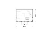 Tuinhuis blokhut POOLHOUSE (34 mm), 4x3 m, 11 m² specificatie 1