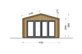 Prefab houten tuinhuis PIA (Geïsoleerd, 34 mm + gevelbekleding), 4x3 m, 12 m² specificatie 2