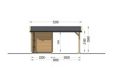 Houten carport MODERN met berging, 5.95x5 m specificatie 2