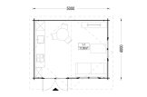 Tuinhuis blokhut WISSOUS (44 mm), 5x4 m, 20 m² specificatie 1