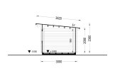 Tuinhuis blokhut met plat dak LILLE F (44 mm), 4x3 m, 12 m² specificatie 6