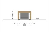 Houten garage SILVIA F (34 mm + gevelbekleding), 4x6 m, met carport (recht voor de garage) 4x6 m specificatie 3