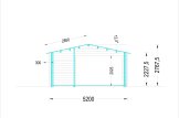Houten huis HYMER (Geïsoleerd, 44+44 mm), 42 m² met 10 m² veranda specificatie 6