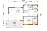 Houten prefab woning MALLY PV (Geïsoleerd, Bbl), 70 m² specificatie 1