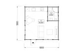 Tuinhuis blokhut NINA (34 mm), 5x5 m, 25 m² specificatie 1