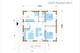 Houten huis ALICE S (44 mm + gevelbekleding), 63 m² specificatie 1