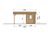 Houten carport MODERN met berging, 5.95x5 m specificatie 4