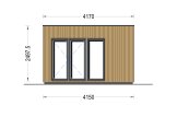 Tuinkantoor PREMIUM S (Geïsoleerd PLUS, SIP panelen), 4,1x2,4 m, 10 m² specificatie 2