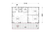 Houten huis SELENE (44 mm + gevelbekleding), 54 m² specificatie 1