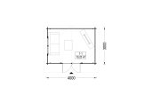 Tuinhuis blokhut RENNES (34 mm), 4x3 m, 12 m² specificatie 1