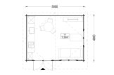 Tuinhuis blokhut LILLE (44 mm), 5x4 m, 20 m² specificatie 1