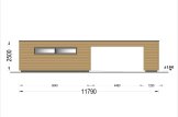 Houten garage SILVIA F (34 mm + gevelbekleding), 4x6 m, met carport (recht voor de garage) 4x6 m specificatie 4