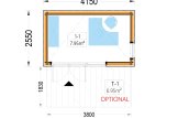 Tuinkantoor PREMIUM S (Geïsoleerd PLUS, 34 mm + gevelbekleding), 4,1x2,4 m, 10 m² specificatie 1