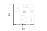 Tuinhuis blokhut WISSOUS (34 mm), 5x5 m, 25 m² specificatie 1