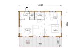 Houten huis SELENE (Geisoleerd, 44 mm + gevelbekleding), 54 m² specificatie 1