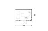 Tuinhuis blokhut CLOCKHOUSE (34 mm), 4x3 m, 12 m² specificatie 1