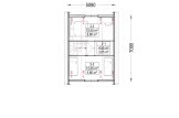 Houten huis KARINA (44 mm + gevelbekleding), 46 m² specificatie 2