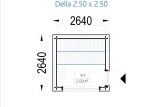 Buitensauna DELLA (34 mm + bekleding), 2,6 x 2,6 m, 5 m² specificatie 1