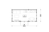 Tuinhuis blokhut OAK (44 mm), 6x3 m, 18 m² specificatie 1