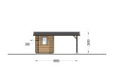Houten carport 3x6 m met berging 2x6 m specificatie 4