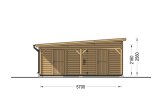 Houten carport MODERN DUO met berging, 5.95x7.5 m specificatie 5