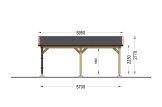 Houten carport CLASSIC, 5x5.7 m specificatie 3