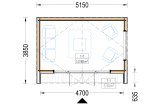 Prefab houten tuinhuis PIA (Geïsoleerd, 34 mm + gevelbekleding), 5x3 m, 15 m² specificatie 1