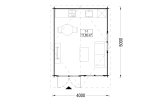 Tuinhuis blokhut LILLE (34 mm), 4x5 m, 20 m² specificatie 1