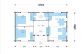 Houten huis FILL S (34+34 mm), 60 m² specificatie 1