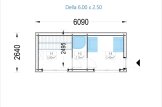 Buitensauna met kleedkamer DELLA (34 mm + gevelbekleding), 6,1 x 2,6 m, 12,5 m² specificatie 1
