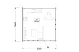 Tuinhuis blokhut DREUX (34 mm), 5x5 m, 25 m² specificatie 1